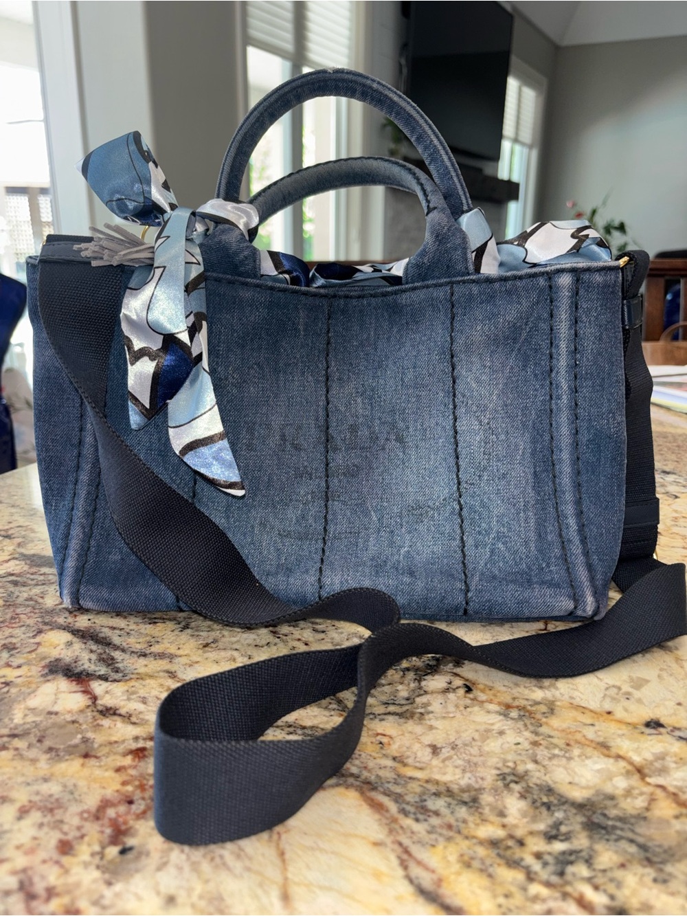Authentic Prada Canapa Bag in Denim - Picture 2 of 13